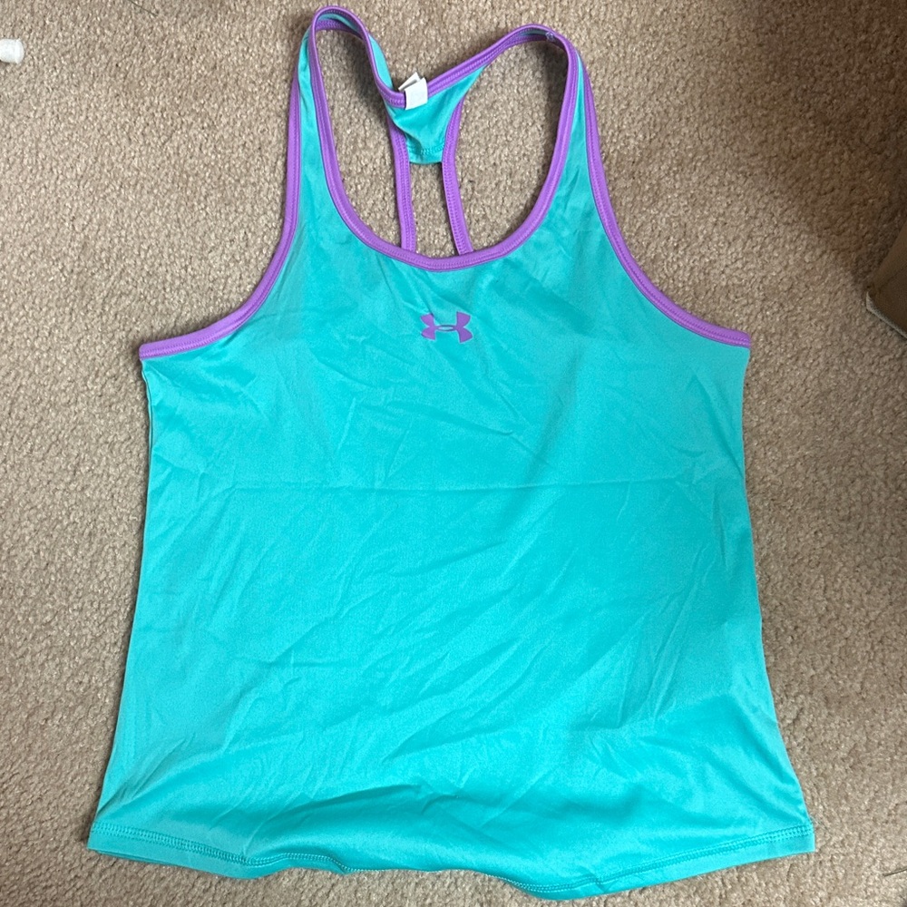 Under Armour Women's Teal and Purple Tank Top